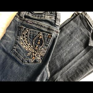 Adiktd Rhinestone Studded Bootcut Jeans